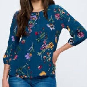 West K (Kei) Floral Print Top 3/4 Sleeve Size M